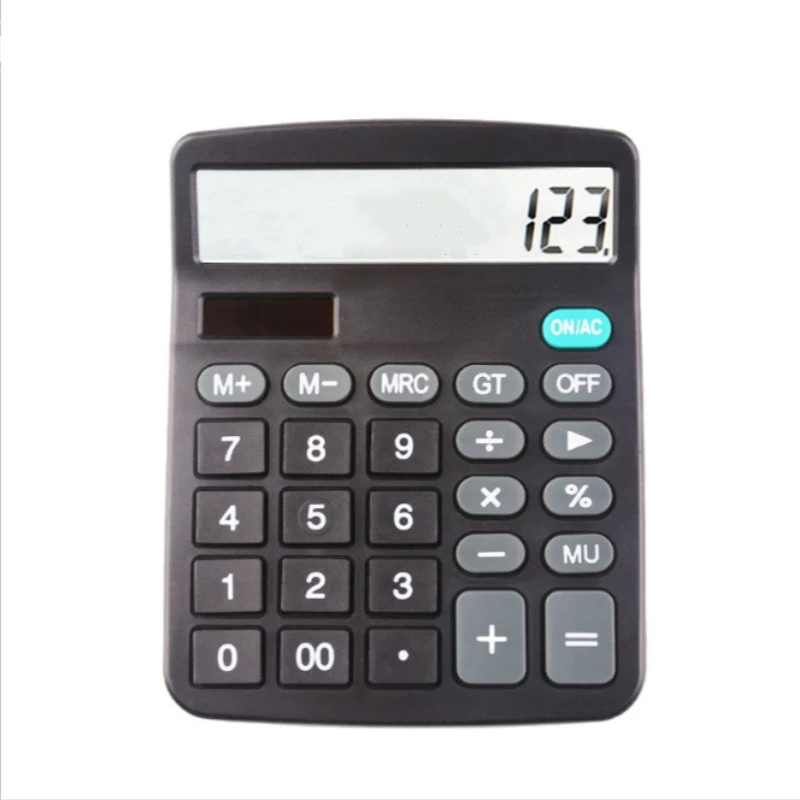 

Solar Calculator Calculate Commercial Tool Battery or Solar 2in1 Powered 12 Digit Electronic Calculator and Button