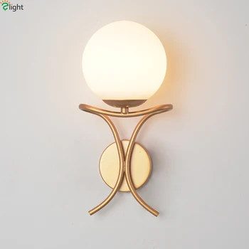 Modern Simple Gold Metal Led Wall Lights Lustre Glass Ball Bedroom Led Wall Light Corridor Led Wall Lamp Led Luminaria Fixtures
Modern Simple Gold Metal Led Wall Lights Lustre Glass Ball Bedroom Led Wall Light Corridor Led Wall Lamp Led Luminaria Fixtures