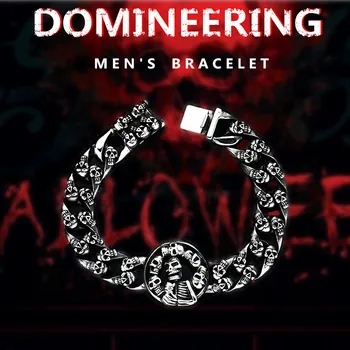 KLDY Men skull bracelet punk cool Stainless steel chain Bracelet for men biker Skeleton men jewelry high quality
KLDY Men skull bracelet punk cool Stainless steel chain Bracelet for men biker Skeleton men jewelry high quality