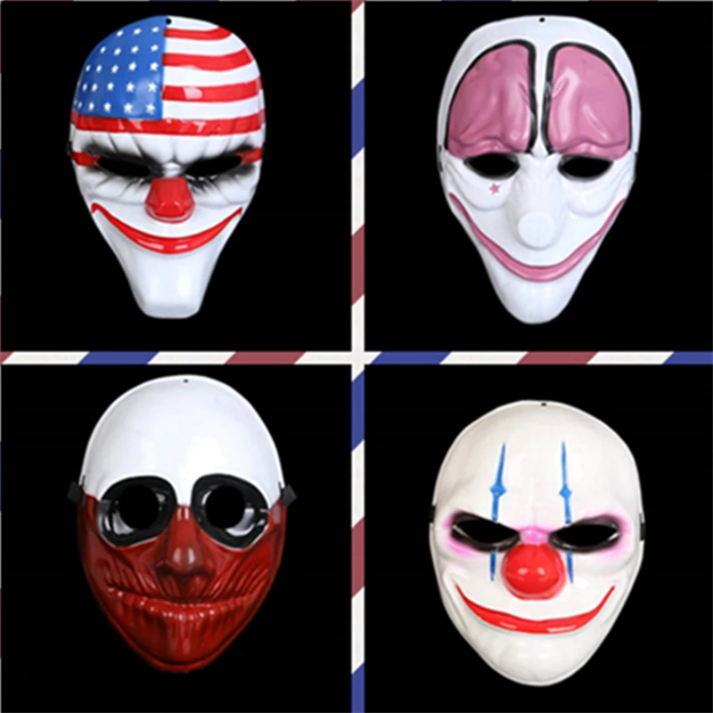Хэллоуин ужас маска Payday новые тема игры серии Пластик старая голова клоун флаг