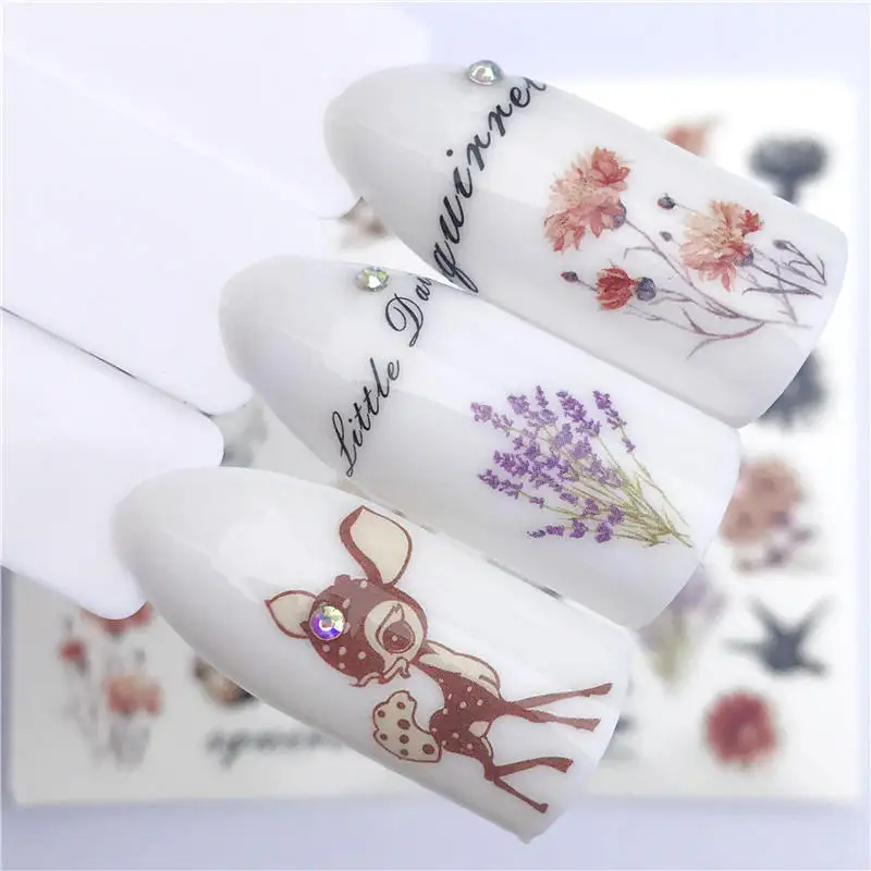 YZWLE 1 Sheet Cartoon / Squirrel / Sika Deer / Flower Water Transfer Slider for Manicure Nail Art Decoration
YZWLE 1 Sheet Cartoon / Squirrel / Sika Deer / Flower Water Transfer Slider for Manicure Nail Art Decoration