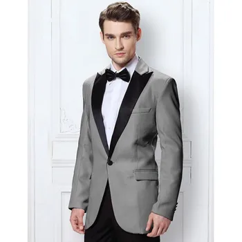 2017 Black Peak Lapel Business groom Men Suit Blazer Jacket Wedding Suits For Mens terno slim fit Gray Groomsmen Suit Tuxedos
2017 Black Peak Lapel Business groom Men Suit Blazer Jacket Wedding Suits For Mens terno slim fit Gray Groomsmen Suit Tuxedos