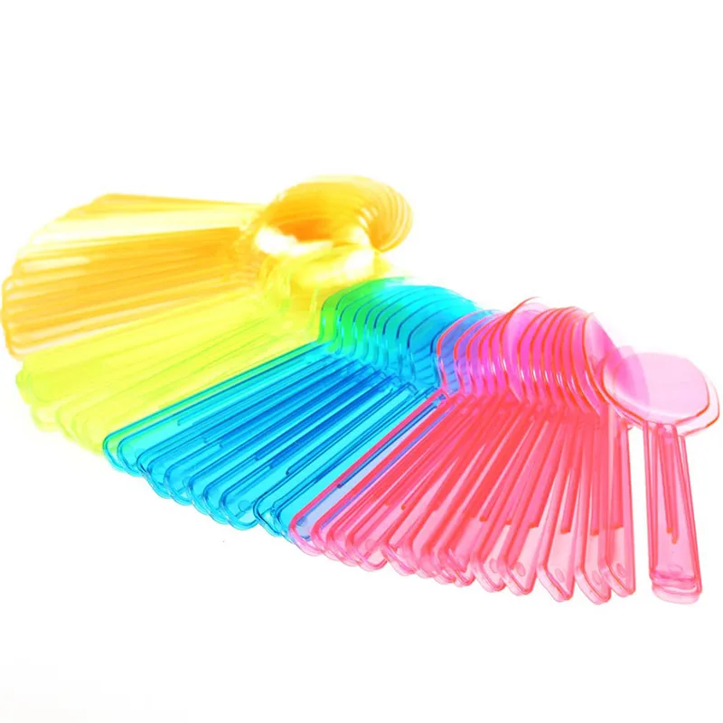 50pcs Colorful Plastic Disposable Spoons Coffee Tea Spoon Ice Cream Dessert Party Wedding Party Birthday Tiny Spoon Freeshipping
50pcs Colorful Plastic Disposable Spoons Coffee Tea Spoon Ice Cream Dessert Party Wedding Party Birthday Tiny Spoon Freeshipping