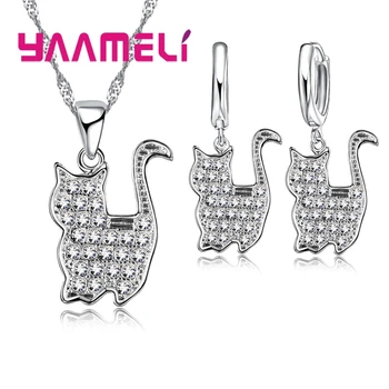 Lovely Cute Persian Cat Pendants 925 Sterling Silver Jewelry Sets Sparkling Cubic Zircon Necklace Earrings For Women Girls Gift
Lovely Cute Persian Cat Pendants 925 Sterling Silver Jewelry Sets Sparkling Cubic Zircon Necklace Earrings For Women Girls Gift
