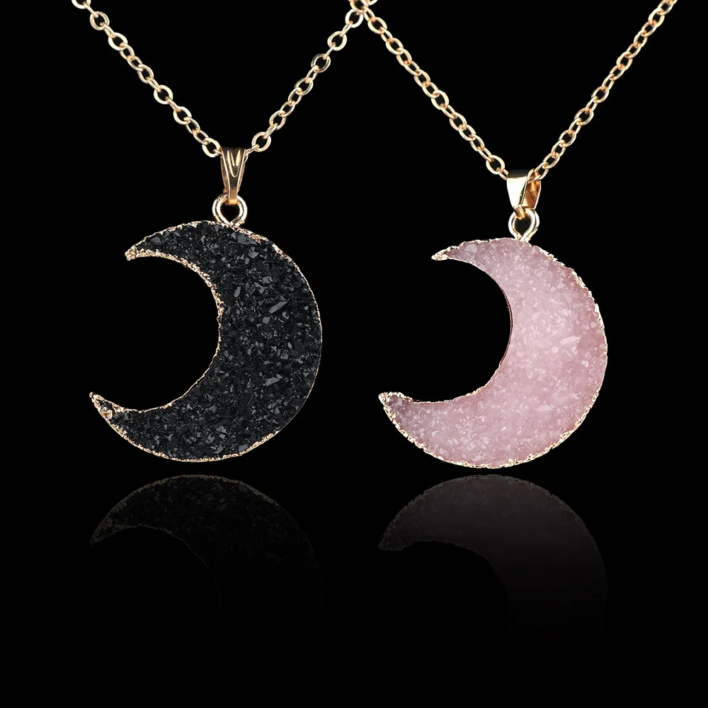 Pink Black Moon Resin Stone Pendant Necklace For Women Crescent Neck Decor Gold Color Jewelry Accessories Link Chain kolye colar
Pink Black Moon Resin Stone Pendant Necklace For Women Crescent Neck Decor Gold Color Jewelry Accessories Link Chain kolye colar