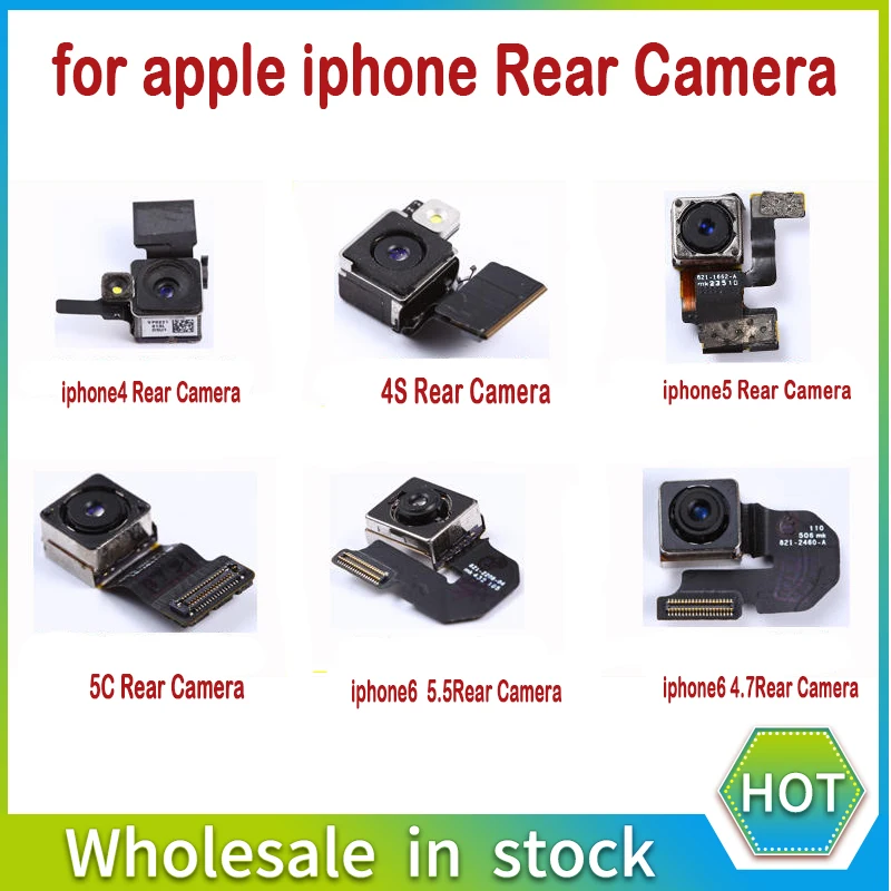 Задняя камера для iphone 4 4S 5 5S 5c 6 задняя с гибким кабелем облицовочная модель 100%