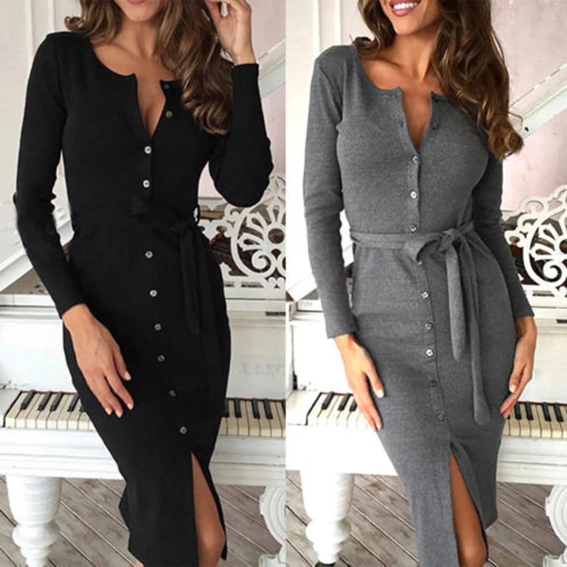 New Year 2019 Autumn Winter Warm Dress Women Sexy Slim Bodycon Dress Female Clothing V Neck Long Sleeve Knitted Dress Vestidos
New Year 2019 Autumn Winter Warm Dress Women Sexy Slim Bodycon Dress Female Clothing V Neck Long Sleeve Knitted Dress Vestidos