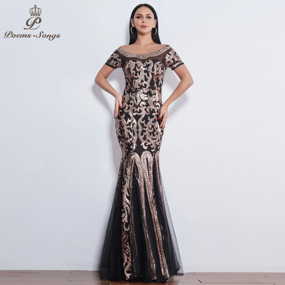 Poems Songs 2019 Elegant luxury Sequin Short sleeve Evening dresses long vestido de festa longo prom dress longue robe
Poems Songs 2019 Elegant luxury Sequin Short sleeve Evening dresses long vestido de festa longo prom dress longue robe