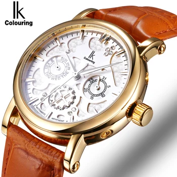 IK Colouring Automatic Self Wind Watch Nail Scale Multifunction Sub Dial Week Date Hollow Unique Carved Fashion Business Watch
IK Colouring Automatic Self Wind Watch Nail Scale Multifunction Sub Dial Week Date Hollow Unique Carved Fashion Business Watch