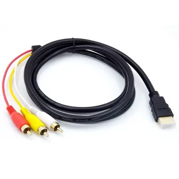 5 FT 1.5m Black 1080P HDMI Male to 3 RCA Audio Video AV Cable Cord Adapter Connector Converter Component Cable Lead For HDTV
5 FT 1.5m Black 1080P HDMI Male to 3 RCA Audio Video AV Cable Cord Adapter Connector Converter Component Cable Lead For HDTV