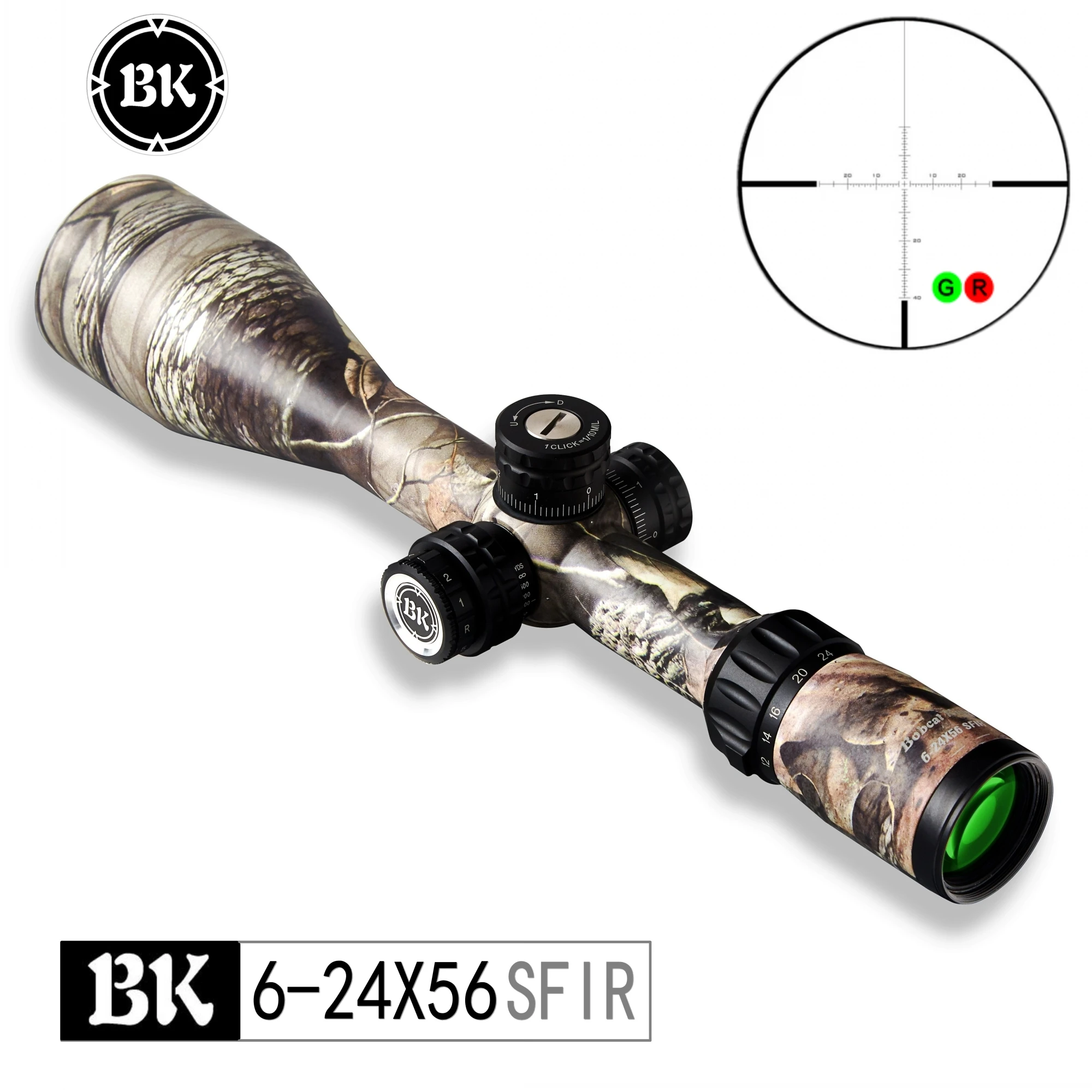 Bobcat King 6-24X56 SFIR Rifle Scopes Airsoft Hunting Scope Traffic Light Illumination Sniper Tactical Optical Sight
Bobcat King 6-24X56 SFIR Rifle Scopes Airsoft Hunting Scope Traffic Light Illumination Sniper Tactical Optical Sight