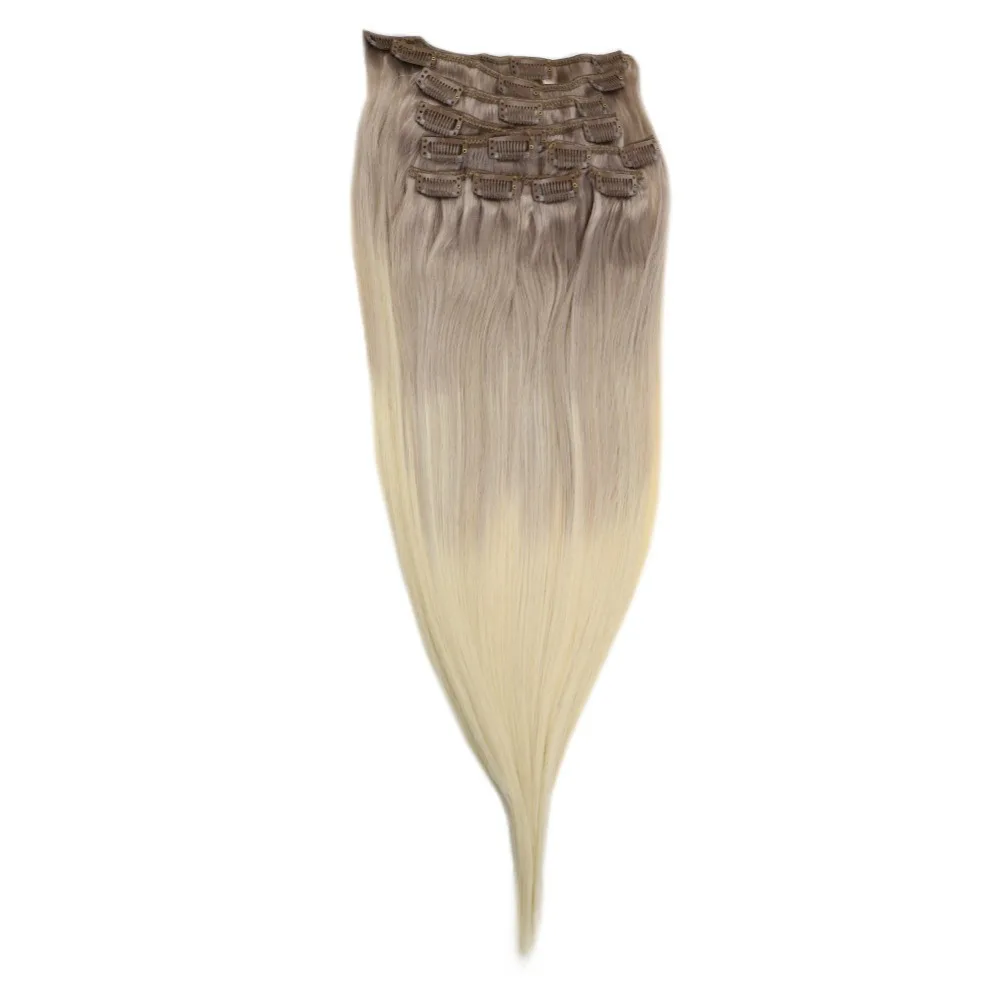 Full Shine Balayage Clip In Hair Extensions With Ombre Color #ba18 Fading to Color #60 8Pcs Machine Made Remy Clip In Hair
Full Shine Balayage Clip In Hair Extensions With Ombre Color #ba18 Fading to Color #60 8Pcs Machine Made Remy Clip In Hair