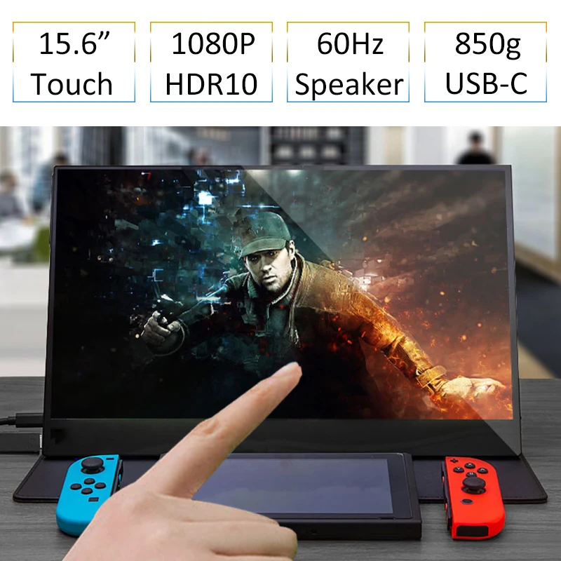 

15.6" 1080P USB-C Touch Game Screen For PS4 Switch XBOX NS Portable Expansion Touch Monitor For Laptop PC Computer Phone
