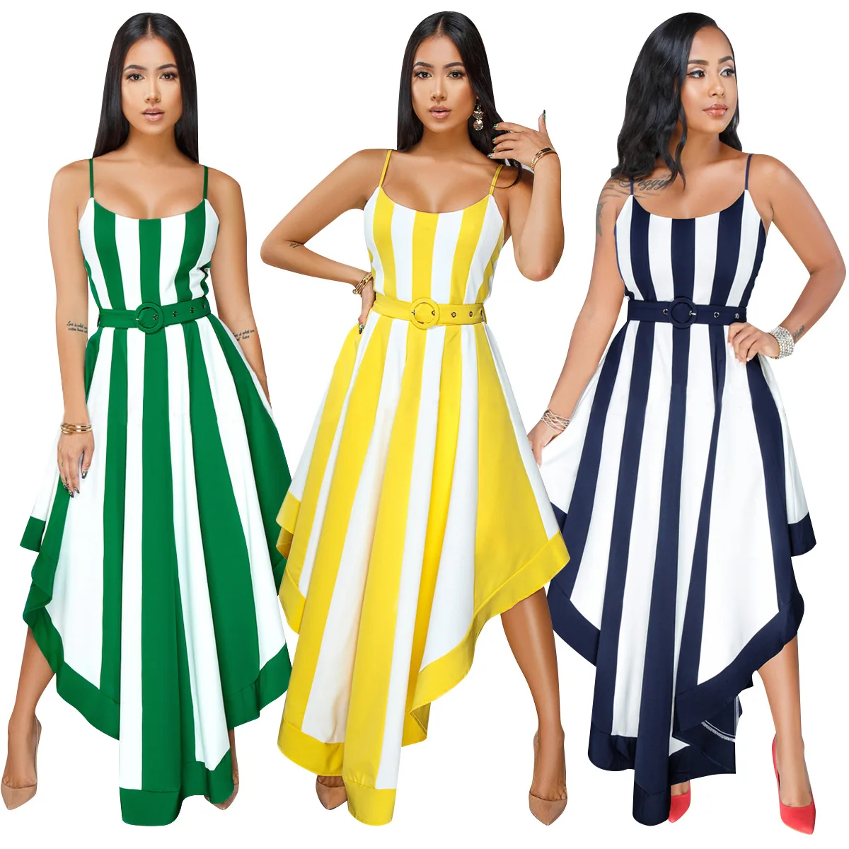 Spring Women stripes splicing spaghetti strap sleeveless v-hem large swing maxi dress club party dresses vintage 3 color ALS080
Spring Women stripes splicing spaghetti strap sleeveless v-hem large swing maxi dress club party dresses vintage 3 color ALS080