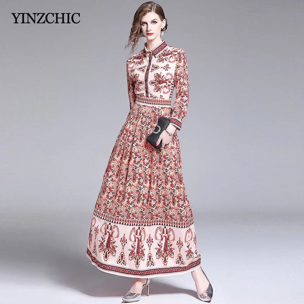Slim Floral Print Woman Maxi Dress Runway Style Elegant Long Dresses for Lady Turn-down Collar Lady A-line Party Dresses Autumn
Slim Floral Print Woman Maxi Dress Runway Style Elegant Long Dresses for Lady Turn-down Collar Lady A-line Party Dresses Autumn