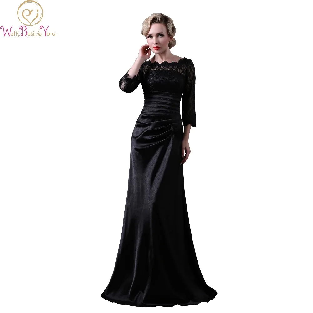 Walk Beside You Real Picture Black Lace Satin Evening Dresses 3/4 Sleeves Mermaid Long Formal Dresses Prom Gown
Walk Beside You Real Picture Black Lace Satin Evening Dresses 3/4 Sleeves Mermaid Long Formal Dresses Prom Gown