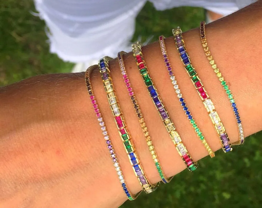 2018Wholesale elegant Cloloful Rainbow cz mutlit Color Crytal Tennis Bracelet AAA CZ slider Adjustable delicate Jewelry Bracelet
2018Wholesale elegant Cloloful Rainbow cz mutlit Color Crytal Tennis Bracelet AAA CZ slider Adjustable delicate Jewelry Bracelet