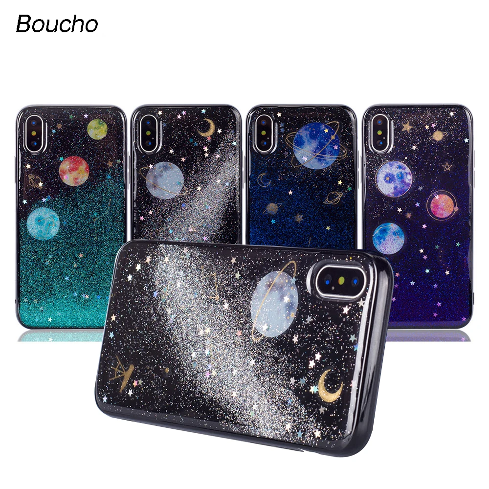 Boucho Soft Silicone Phone Case For iphone X Case For iphone 6s 6 7 8 Plus Back Cover Shining Powder Starry Sky Moon Cases Shell
Boucho Soft Silicone Phone Case For iphone X Case For iphone 6s 6 7 8 Plus Back Cover Shining Powder Starry Sky Moon Cases Shell