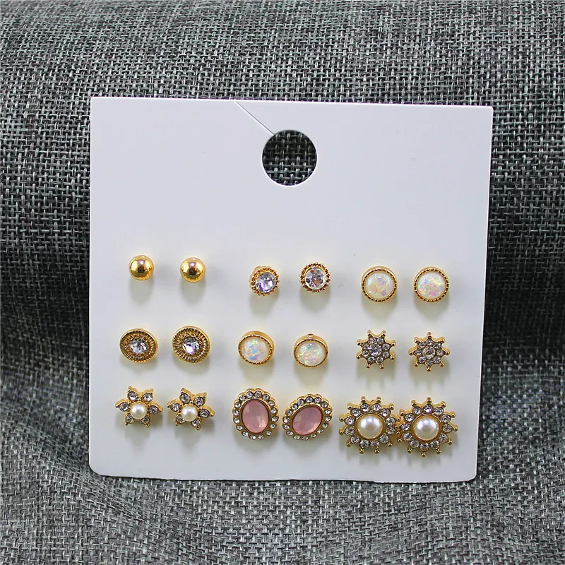 ENZE fashion new women's set earrings mixed 9 pairs / set of round stars snowflake imitation pearl jewelry accessories wholesale
ENZE fashion new women's set earrings mixed 9 pairs / set of round stars snowflake imitation pearl jewelry accessories wholesale