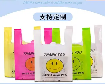 4 sizes 50pcs Cheap Smile face supermarket shopping bag vest bag plastic bags with handle snack boutique plastic bag
4 sizes 50pcs Cheap Smile face supermarket shopping bag vest bag plastic bags with handle snack boutique plastic bag