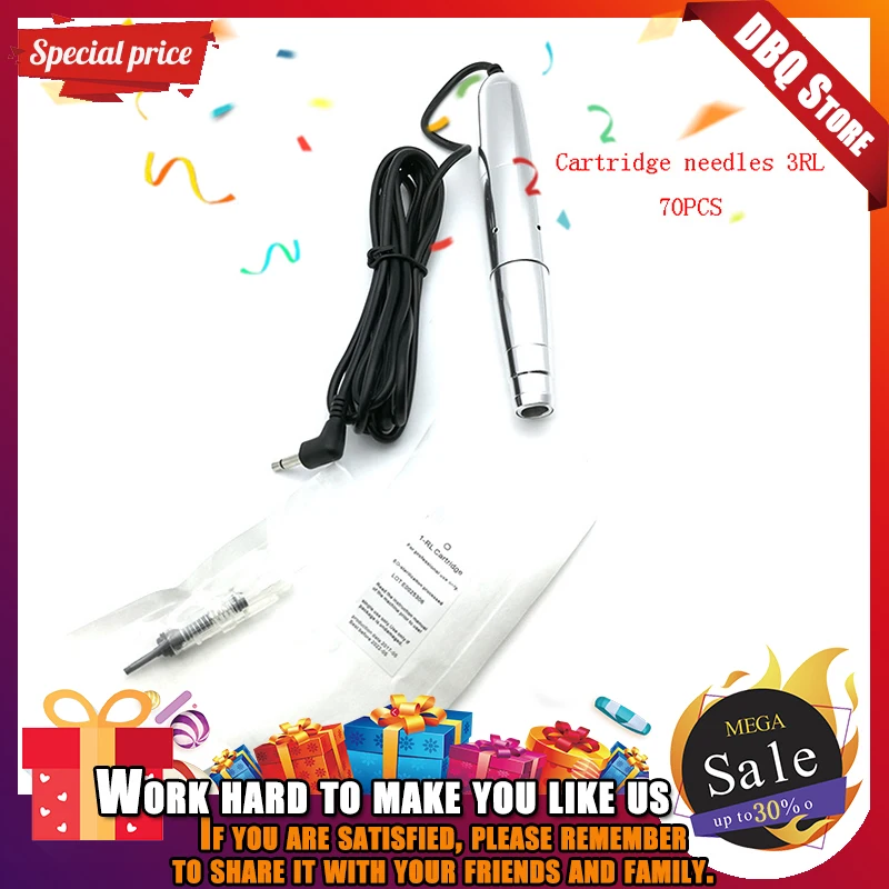 70piece High Qualtity 3RL Cartridge Needle Disposable Sterilized Tattoo Permanent Makeup Pen Machine Needles Tips for Eyebrow
70piece High Qualtity 3RL Cartridge Needle Disposable Sterilized Tattoo Permanent Makeup Pen Machine Needles Tips for Eyebrow
