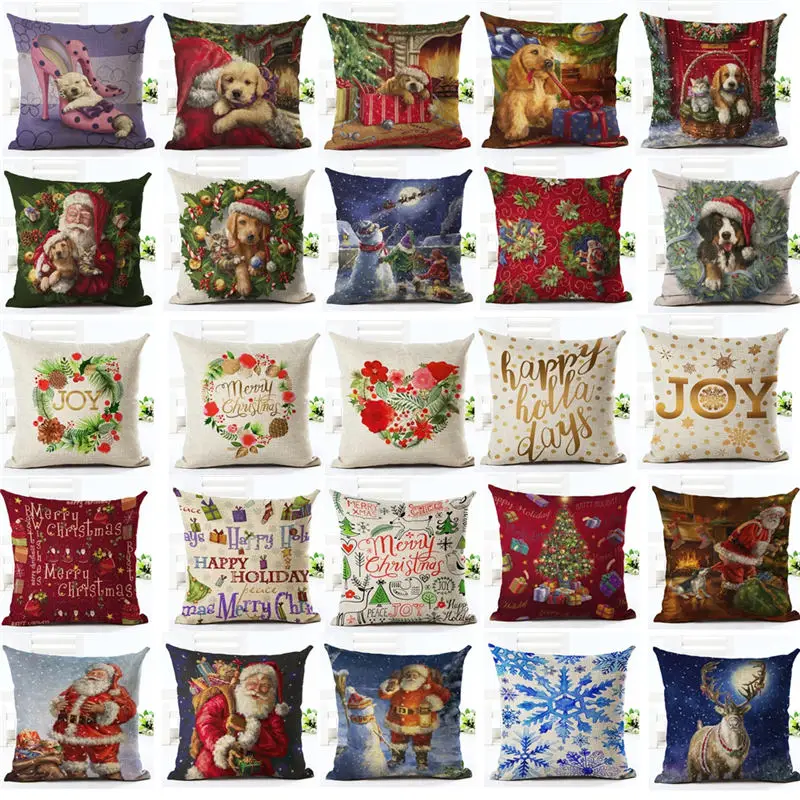 Merry Christmas Santa Claus Dog Letter Cushion Cover Xmas Ambience Square Decorative Throw Pillow Case Sofa Home Decor almofadas
Merry Christmas Santa Claus Dog Letter Cushion Cover Xmas Ambience Square Decorative Throw Pillow Case Sofa Home Decor almofadas