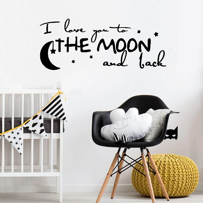 Text Wall Sticker Decal i love you to the moon and back quote Nursery Baby Room Nontoxic PVC Decals Art Wall Mural RomanticLC180
Text Wall Sticker Decal i love you to the moon and back quote Nursery Baby Room Nontoxic PVC Decals Art Wall Mural RomanticLC180