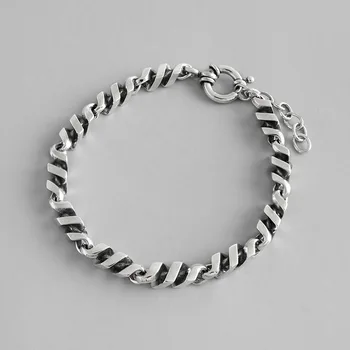 Real 925 Sterling Silver Bracelet Simple Twist Vintage Black Silver Bracelet For Women Bangles pulseras mujer joyas de plata 925
Real 925 Sterling Silver Bracelet Simple Twist Vintage Black Silver Bracelet For Women Bangles pulseras mujer joyas de plata 925