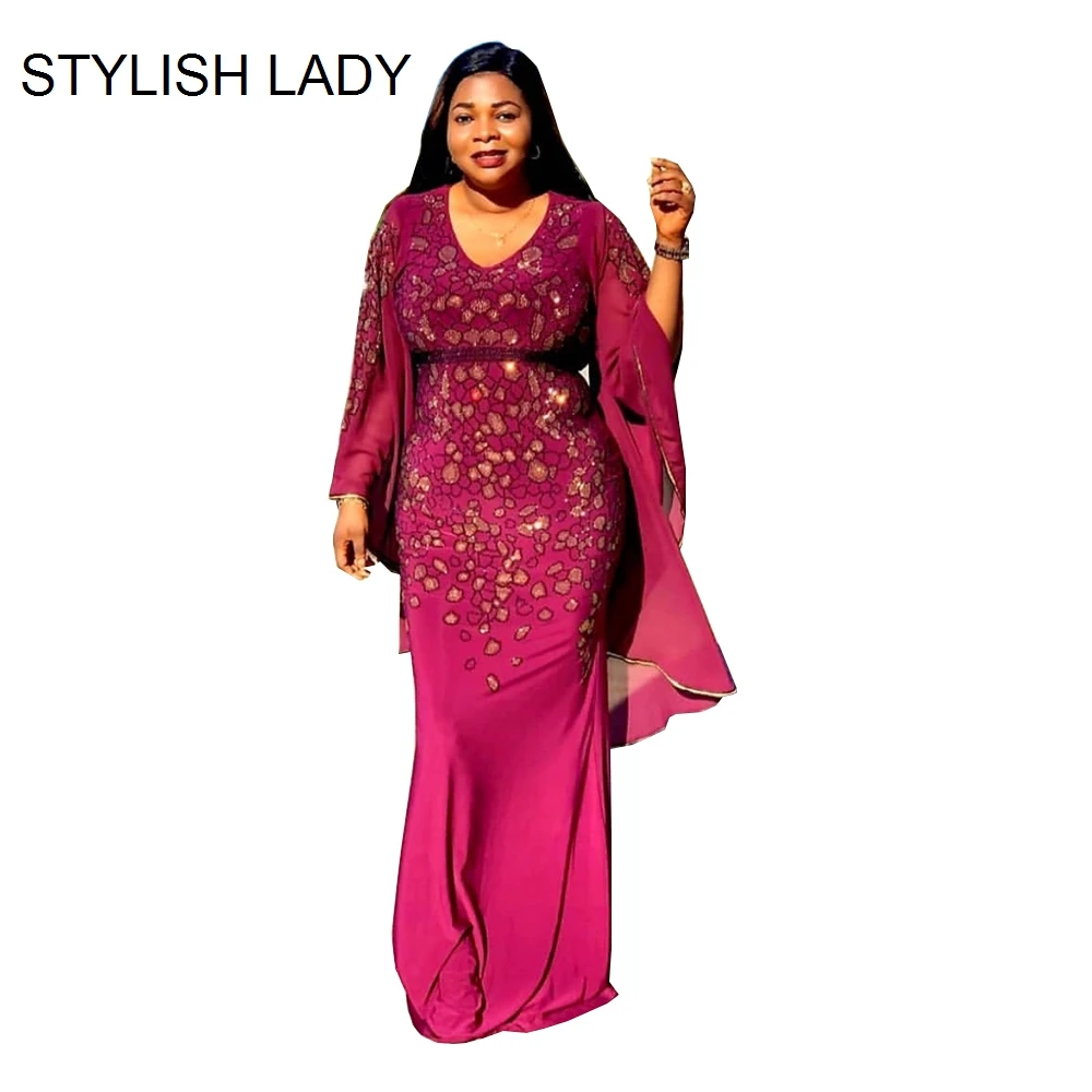 STYLISH LADY Big Flare Sleeve Sequin Long African Dress 2019 Summer Women V Neck Bodycon Club Party Fishtail Maxi Africa Dress
STYLISH LADY Big Flare Sleeve Sequin Long African Dress 2019 Summer Women V Neck Bodycon Club Party Fishtail Maxi Africa Dress