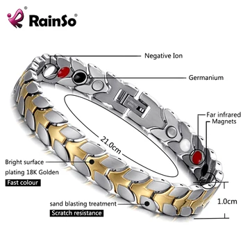 RainSo Unisex Hologram Bracelets Relieve Fatigue Germanium Magnetic Bracelets & Bangles Steel Wristband Jewelry for Arthritis
RainSo Unisex Hologram Bracelets Relieve Fatigue Germanium Magnetic Bracelets & Bangles Steel Wristband Jewelry for Arthritis