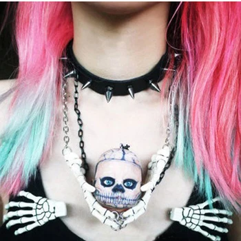Wholesale Punk Gothic Jewelry Studded Spikes Choker Round Choker HANDMADE Harajuku Rivet Neck Collar Necklace
Wholesale Punk Gothic Jewelry Studded Spikes Choker Round Choker HANDMADE Harajuku Rivet Neck Collar Necklace