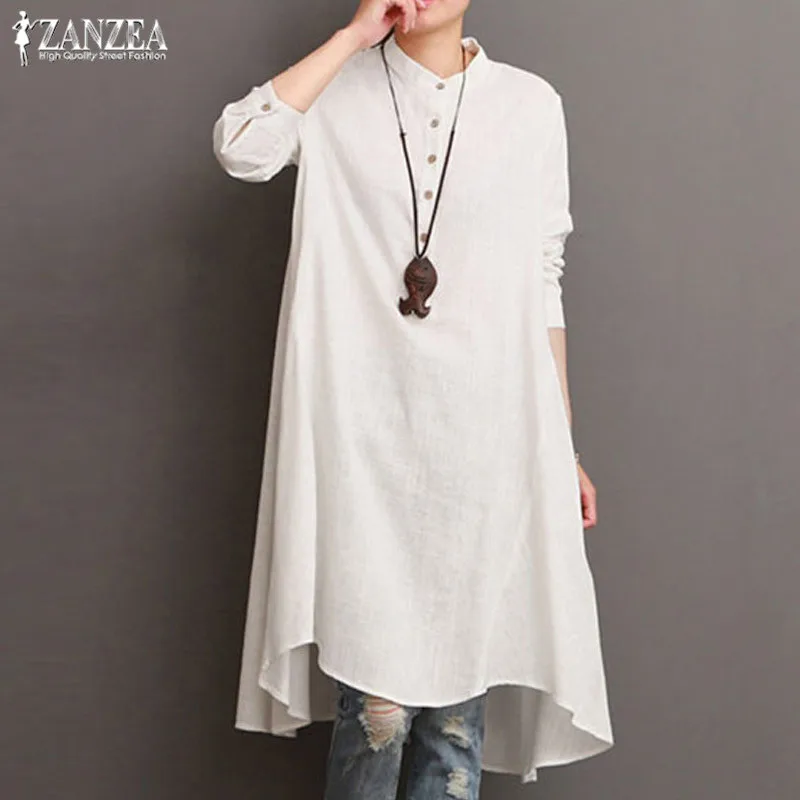 Casual Shirt Dress 2019 ZANZEA Women's Autumn Sundress Vintage Linen Dress Female Long Sleeve Top Plus Size Button Vestido Tunic
Casual Shirt Dress 2019 ZANZEA Women's Autumn Sundress Vintage Linen Dress Female Long Sleeve Top Plus Size Button Vestido Tunic
