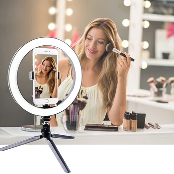 2700K-6500K 12W LED Video Ring Light Fill-in Lamp Dimmable Camera Phone Lamp with Table Tripods
2700K-6500K 12W LED Video Ring Light Fill-in Lamp Dimmable Camera Phone Lamp with Table Tripods
