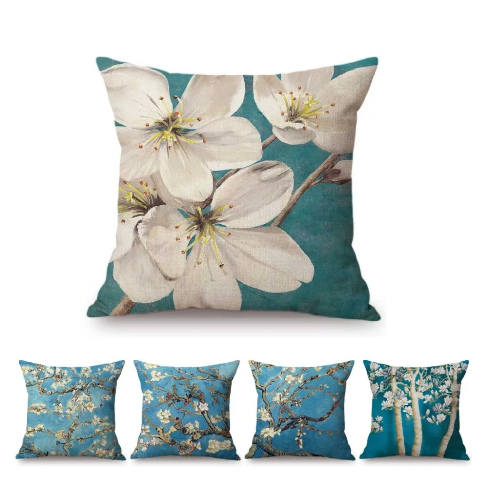 Blue Blossom Tree Oil Painting Home Decorative Art Sofa Throw Pillow Case Cotton Linen Car Pillow Flowers Chair Cushion Cover
Blue Blossom Tree Oil Painting Home Decorative Art Sofa Throw Pillow Case Cotton Linen Car Pillow Flowers Chair Cushion Cover