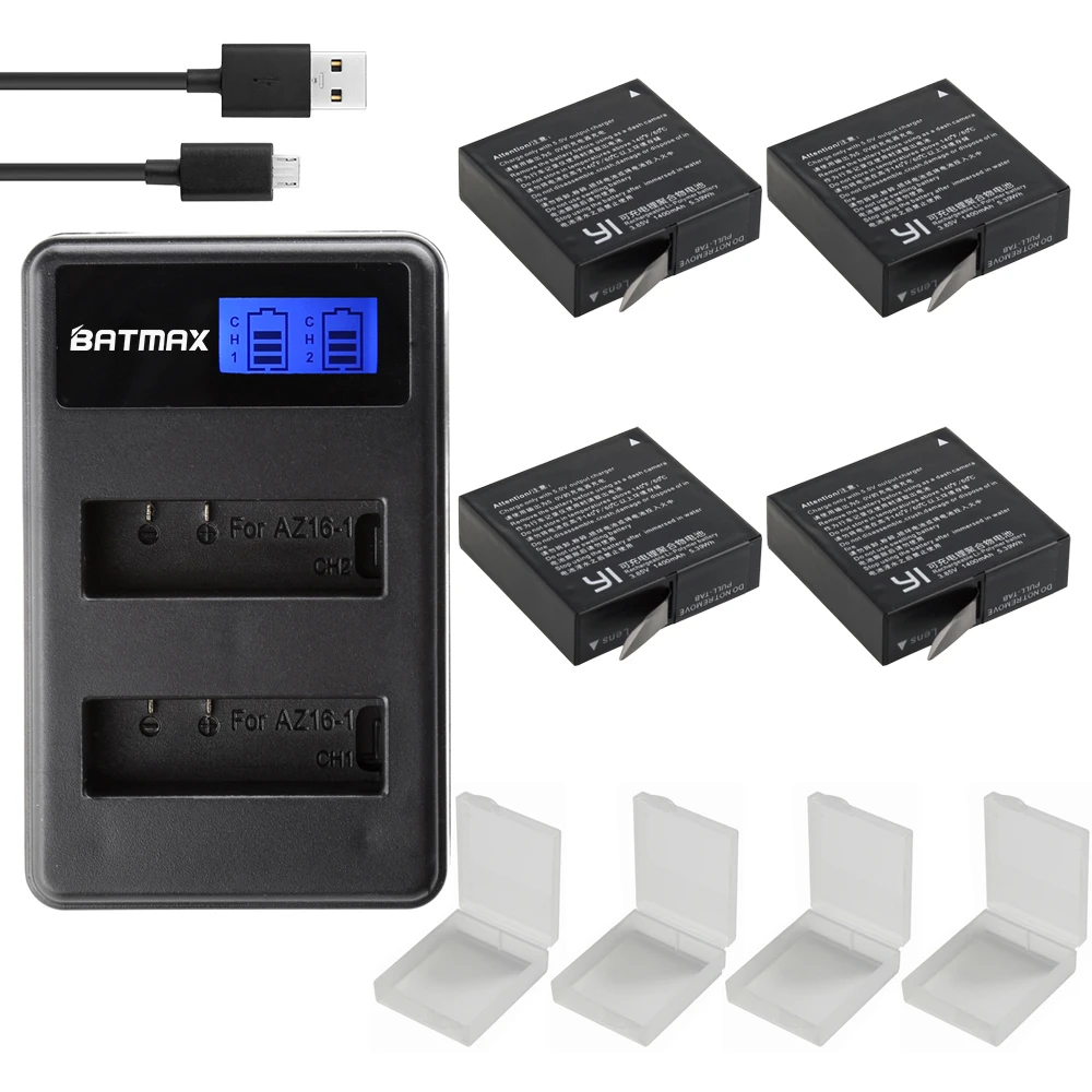 3x AZ16-1 Original Xiaomi Yi 2 4K Battery +LCD USB Dual Bateria Charger for XiaoYi 2 4K Xiaomi Yi II action camera Accessories
3x AZ16-1 Original Xiaomi Yi 2 4K Battery +LCD USB Dual Bateria Charger for XiaoYi 2 4K Xiaomi Yi II action camera Accessories