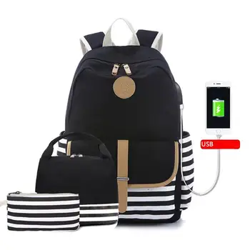 Backpacks schoolbags 2019 Pencil bag, clutch bag, canvas bags backpack (three-piece backpack + USB) mochila feminina
Backpacks schoolbags 2019 Pencil bag, clutch bag, canvas bags backpack (three-piece backpack + USB) mochila feminina