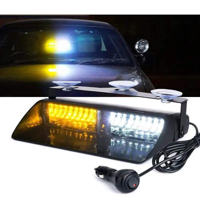 White and Yellow 16 LED High Intensity LED Law Enforcement Emergency Hazard Warning Strobe Lights For Interior Roof/Dash / Winds
White and Yellow 16 LED High Intensity LED Law Enforcement Emergency Hazard Warning Strobe Lights For Interior Roof/Dash / Winds