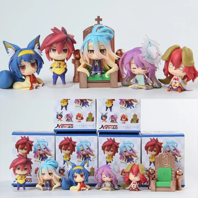 Anime Figure No Game No Life Shiro Sora Jibril Steve PVC Action Figures Collectible Model Toys Doll 6pcs/set
Anime Figure No Game No Life Shiro Sora Jibril Steve PVC Action Figures Collectible Model Toys Doll 6pcs/set