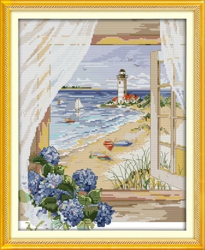 Sea View Outside the Window Counted 11CT Printed 14CT Cross Stitch Set DIY Chinese Cotton Cross-stitch Kit Embroidery Needlework
Sea View Outside the Window Counted 11CT Printed 14CT Cross Stitch Set DIY Chinese Cotton Cross-stitch Kit Embroidery Needlework