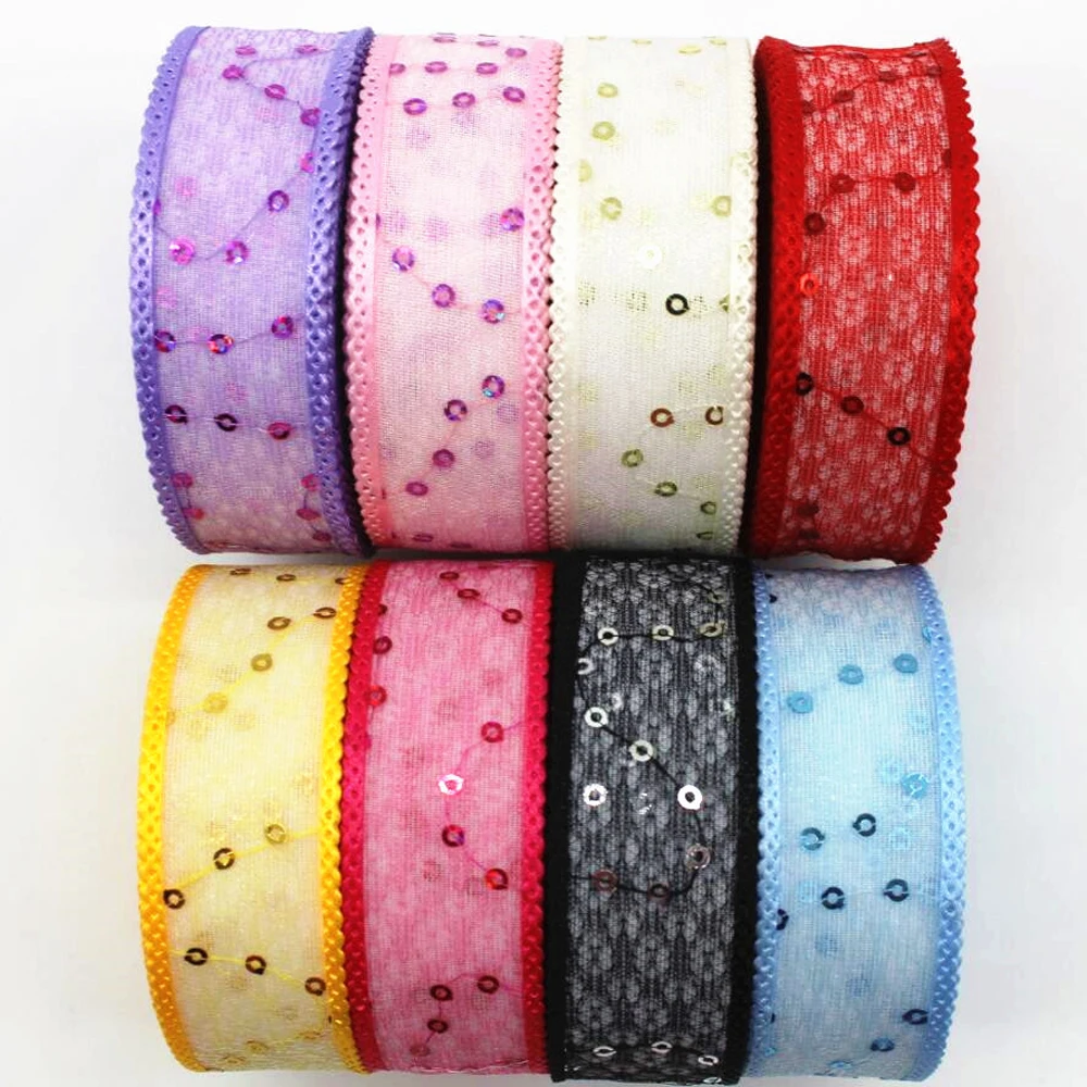 New 1 '25mm 10y/20y lace double ribbon DIY handmade material lace headdress bow glitter colorful Net yarn gauze
New 1 '25mm 10y/20y lace double ribbon DIY handmade material lace headdress bow glitter colorful Net yarn gauze
