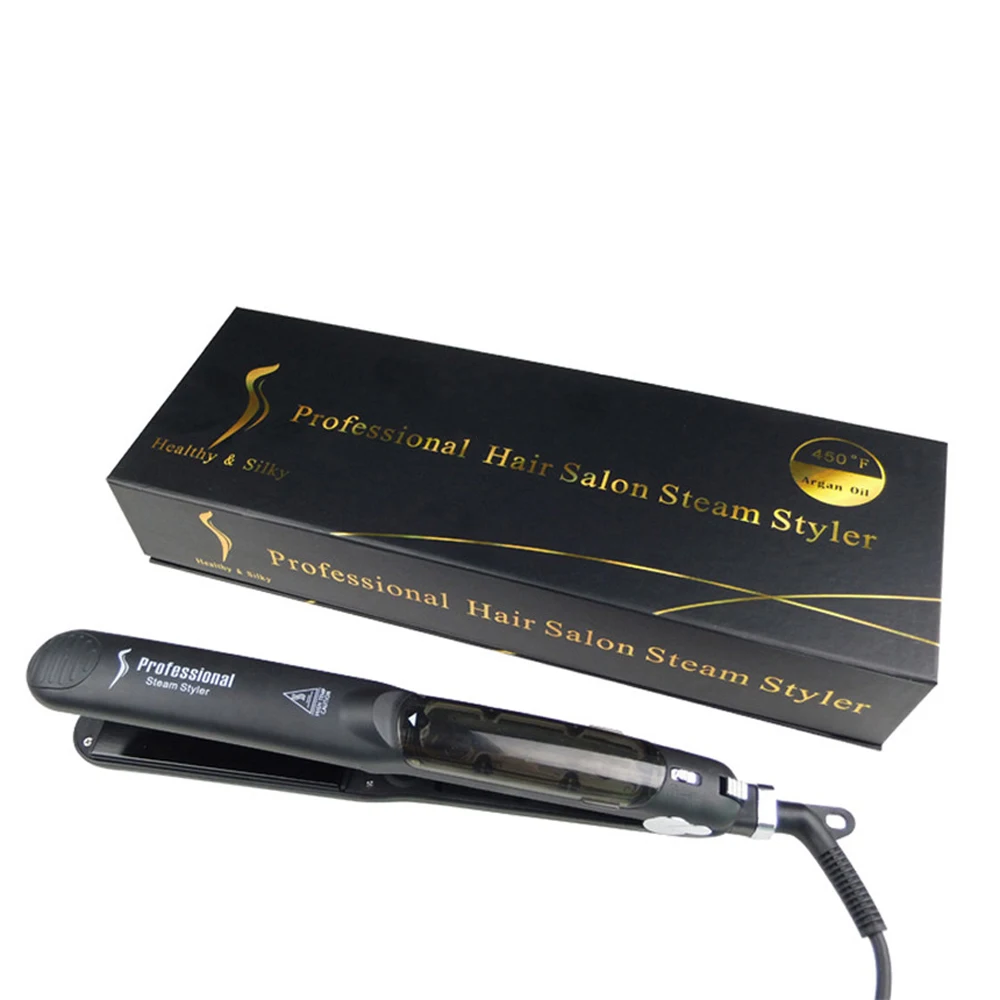 

Flat Iron Straightening Irons Steam Function Tourmaline Ceramic Vapor Professional Hair Straightener with Argan Oil Infusion