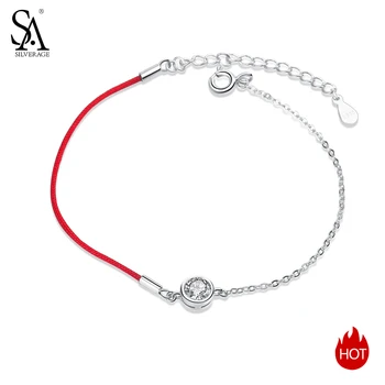 SA SILVERAGE New Fine Jewelry Silver Chain Link Bracelet Pulseiras 925 Sterling Silver Red Charm Bracelets Bangles for Women
SA SILVERAGE New Fine Jewelry Silver Chain Link Bracelet Pulseiras 925 Sterling Silver Red Charm Bracelets Bangles for Women