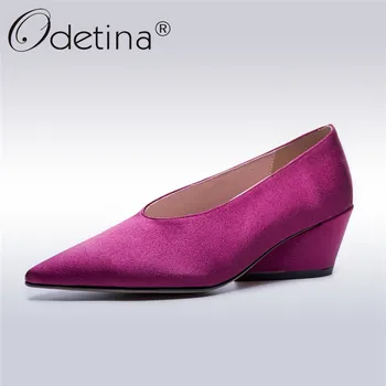 Odetina Fashion Satin Leather Designer High Heels Women Strange Heels Pointed Toe Slip On Pumps Lady Dress Shoes Spring Summer
Odetina Fashion Satin Leather Designer High Heels Women Strange Heels Pointed Toe Slip On Pumps Lady Dress Shoes Spring Summer
