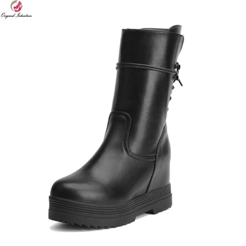 Original Intention Stylish Women Mid-Calf Boots Popular Round Toe Height Increasing Boots Nice Black Shoes Woman US Size 4-10.5
Original Intention Stylish Women Mid-Calf Boots Popular Round Toe Height Increasing Boots Nice Black Shoes Woman US Size 4-10.5