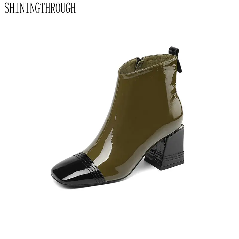 Genuine Leather Women Ankle Boots Fashion Color Matching High Heel Women Shoes Spring Autumn Party Wedding Ladies Shoes
Genuine Leather Women Ankle Boots Fashion Color Matching High Heel Women Shoes Spring Autumn Party Wedding Ladies Shoes