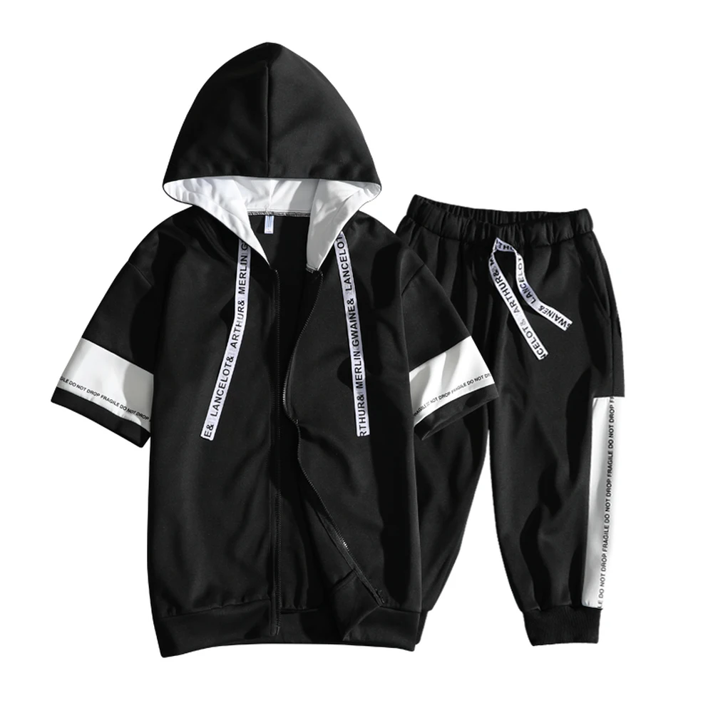 Tracksuit Men Sets 2018 Summer Man Fashion Short Sleeve Patchwork Zipper Hoodies + Knee Length Pants Set Male 2 pieces
Tracksuit Men Sets 2018 Summer Man Fashion Short Sleeve Patchwork Zipper Hoodies + Knee Length Pants Set Male 2 pieces