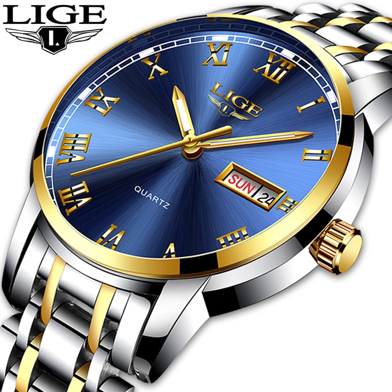 LIGE Watch Men Fashion Sports Quartz Full Steel Gold Business Mens Watches Top Brand Luxury Waterproof Watch Relogio Masculino
LIGE Watch Men Fashion Sports Quartz Full Steel Gold Business Mens Watches Top Brand Luxury Waterproof Watch Relogio Masculino