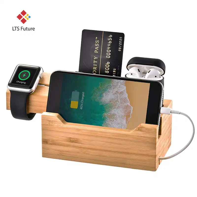 New 3 In 1 Bamboo Wood Charging Dock Multi Usb Charging Station Stand Holder For Iphone Apple Watch Airpod Samsung All Phones Mobile Phone Chargers Aliexpress
