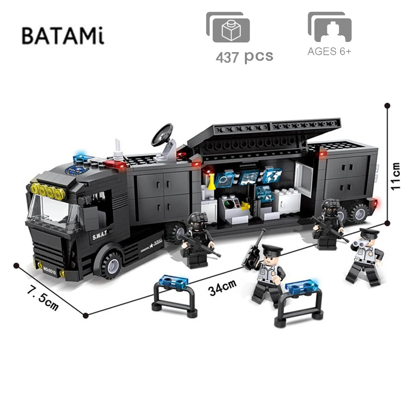 Model building kits Compatible with Lego city block city Police station Command Car Soldiers sets 437 pcs 3 Bricks minfigure toy
Model building kits Compatible with Lego city block city Police station Command Car Soldiers sets 437 pcs 3 Bricks minfigure toy