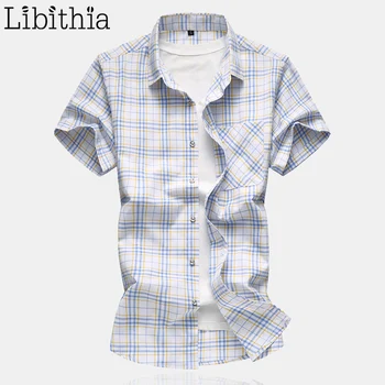 Men's Cotton Plaid Dress Shirts Short Sleeve Plus Size 7XL Summer Slim Fit Shirt Camisa Masculina Blue Yellow Clothes Male T073
Men's Cotton Plaid Dress Shirts Short Sleeve Plus Size 7XL Summer Slim Fit Shirt Camisa Masculina Blue Yellow Clothes Male T073